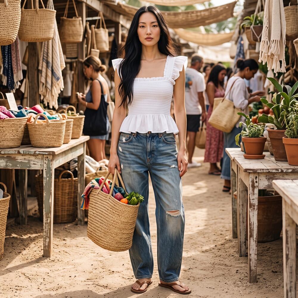 Hill House Home The Paz Nap Top in crisp white S Peaplum Boho Cleangirl Coquette